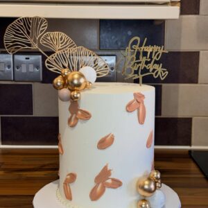 Golden Ginkgo Palette Cake